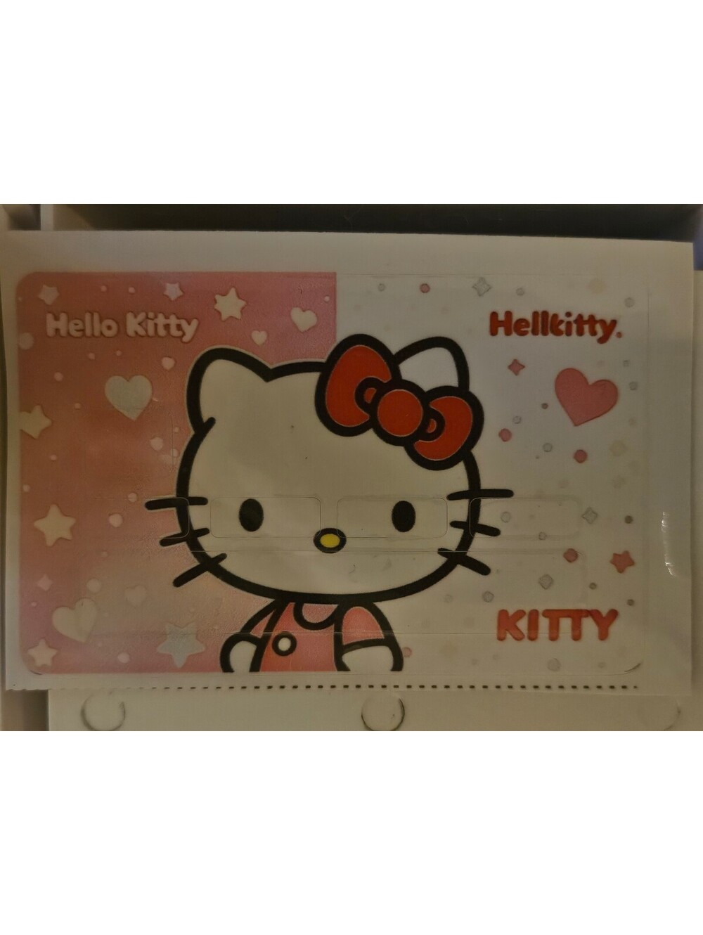 Hello Kitty on pink and white background Bank/Credit/Debit Card Skin Sticker NEW